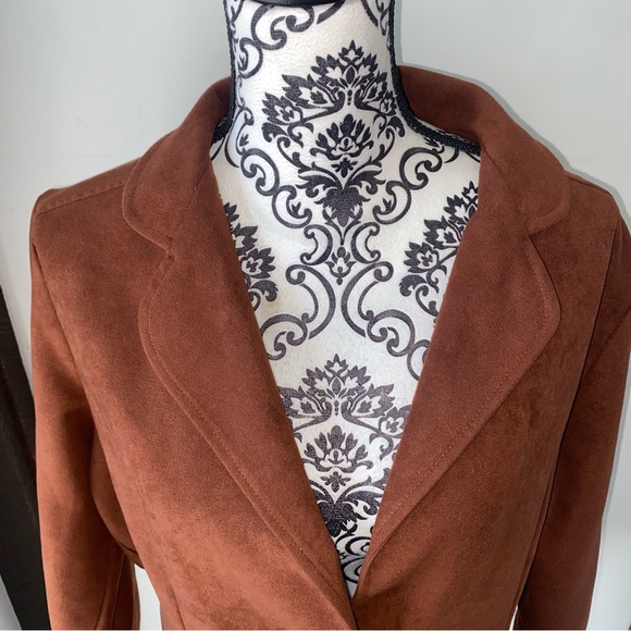 The Fire Islander Woman Size 40 Vintage Brown Two Button Blazer with Pockets - Picture 9 of 11